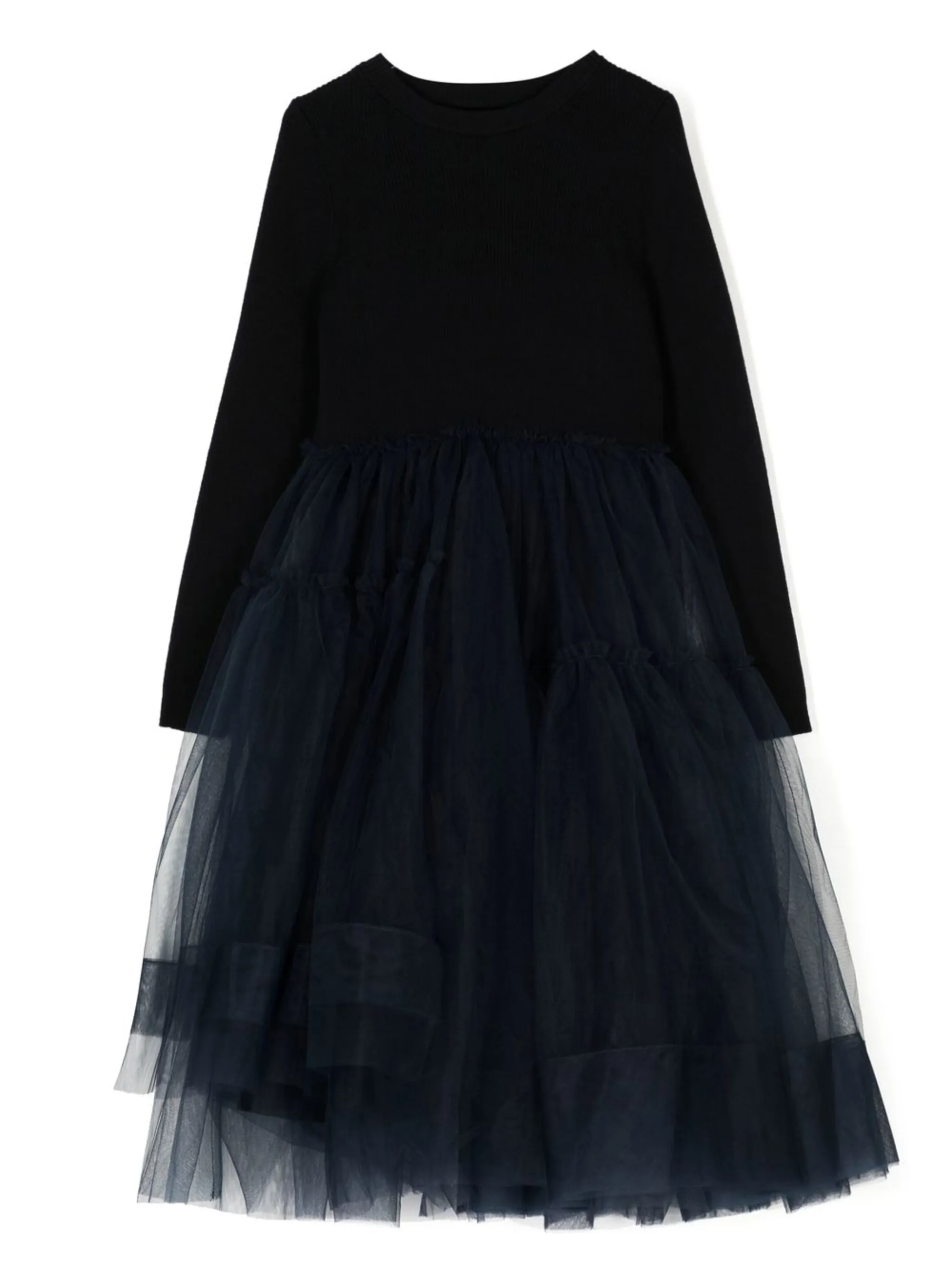 

Платье в рубчик с тюлем Jnby By Jnby, черный