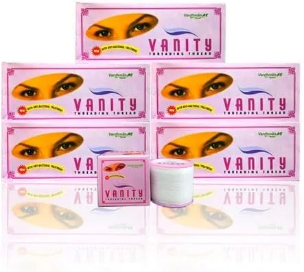 Нитки для бровей Vanity 5 коробок по 10 катушек, белый