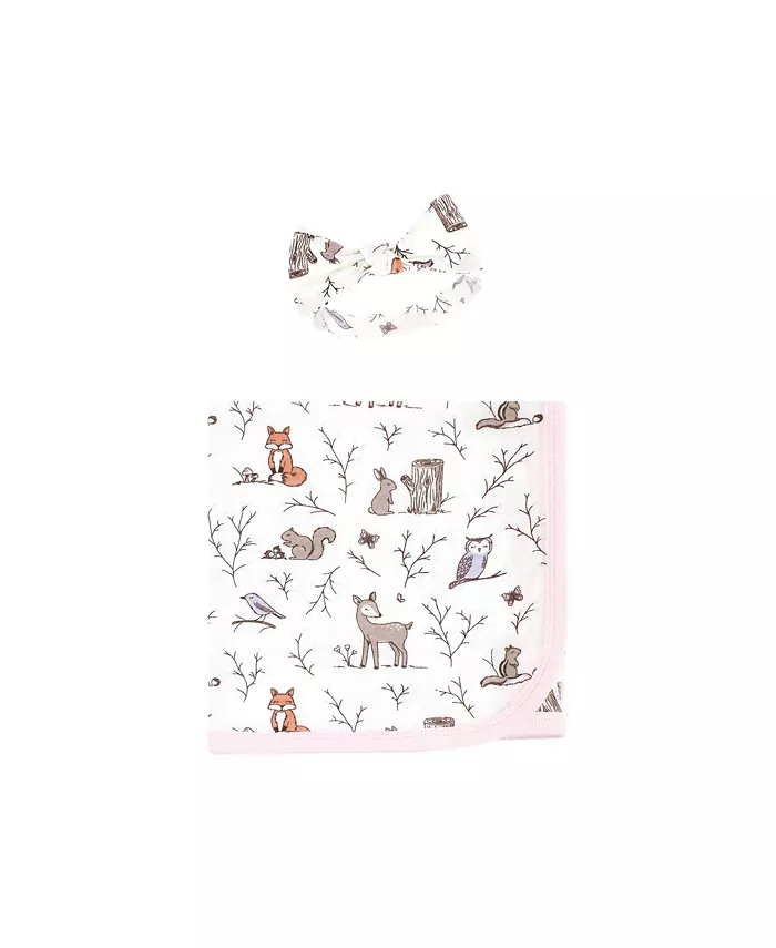 Комплект Hudson Layette Essentials для новорожденных девочек: платье, пеленка и головной убор на выбор Hudson Baby, розовый — фото 3