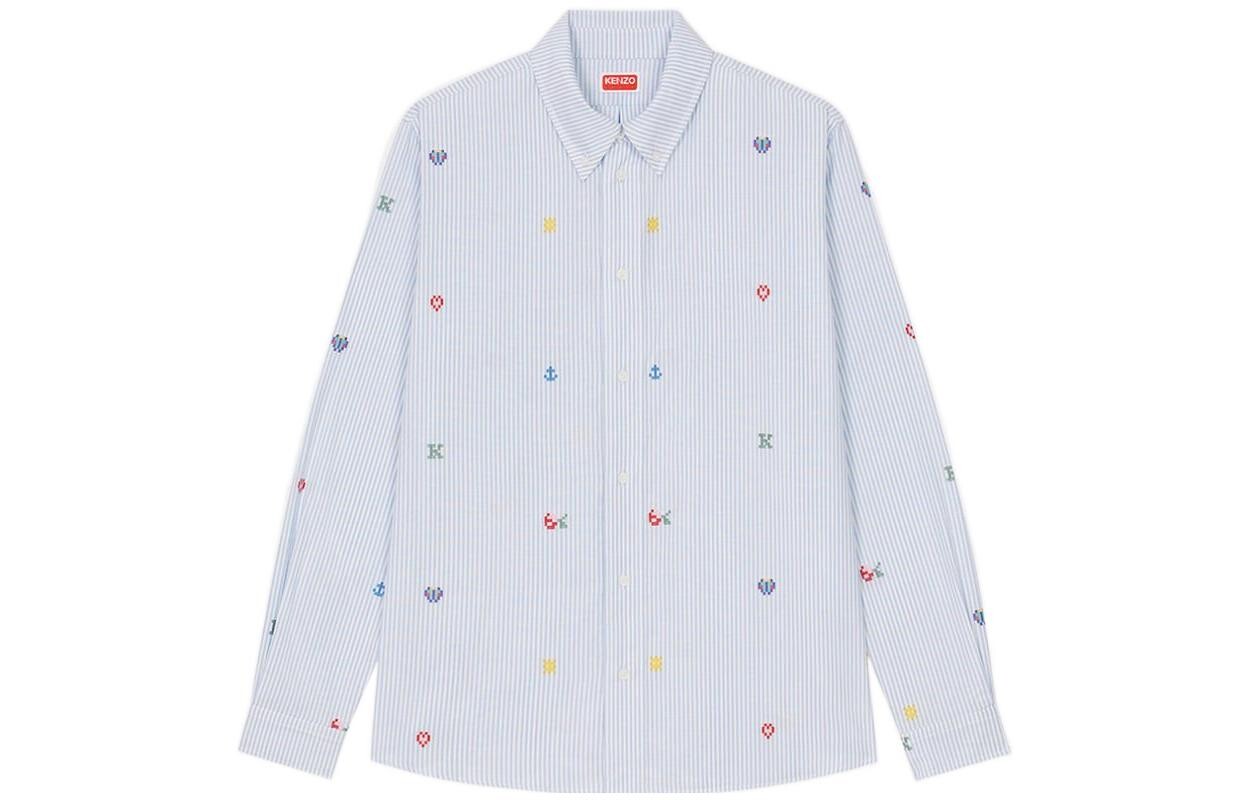 

Рубашка Kenzo Pixel Striped, синий