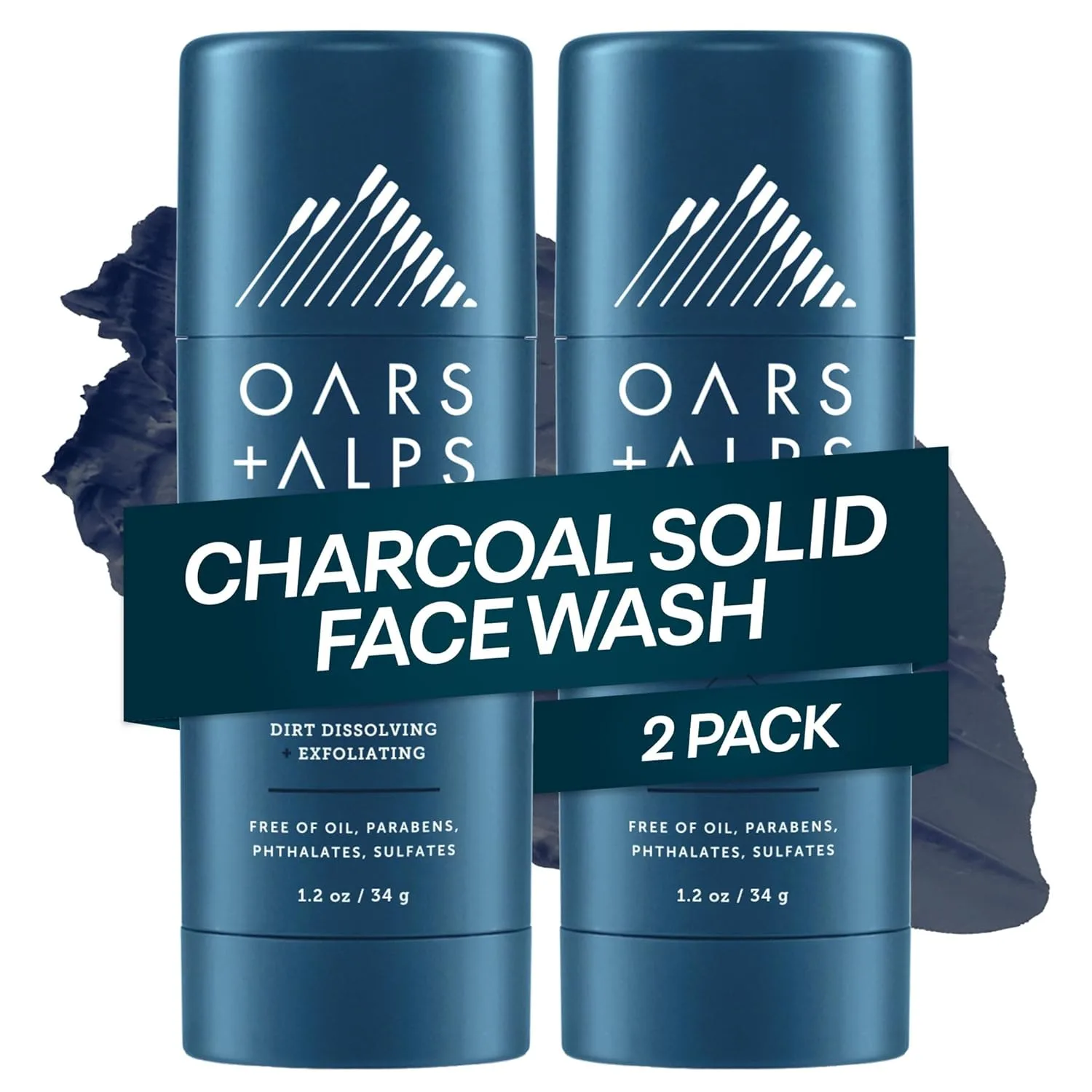 Гель для умывания Oars + Alps — С активированным углем, отшелушивающее средство для умывания, очищающее, освежающее, 34 г