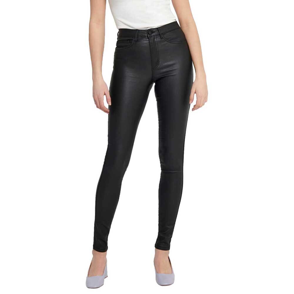 

Брюки Only Royal Skinny Rock Coated Pim high waist, черный