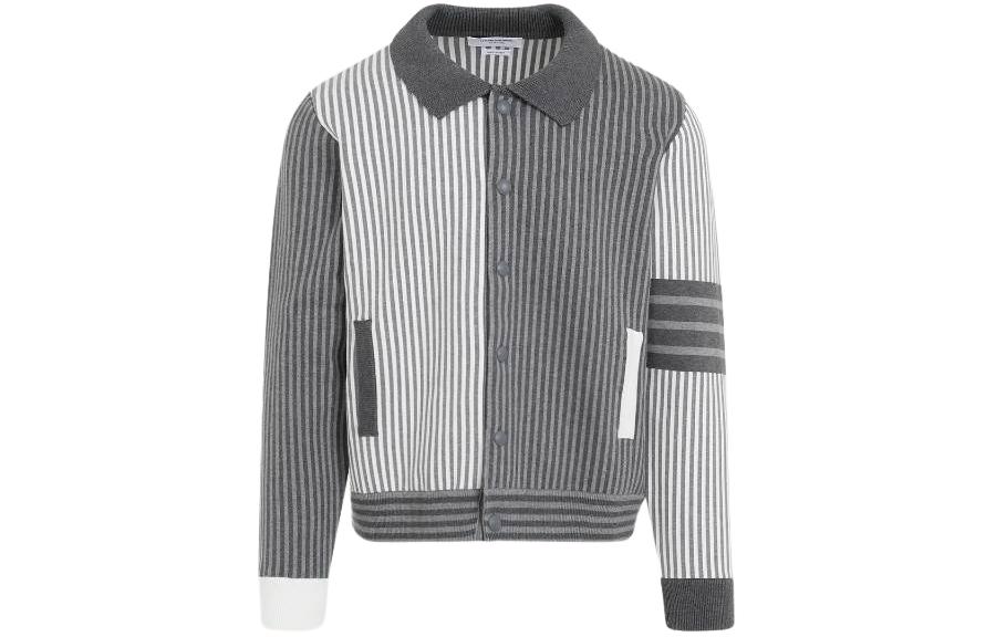 

Полосатая куртка-бомбер THOM BROWNE, серый