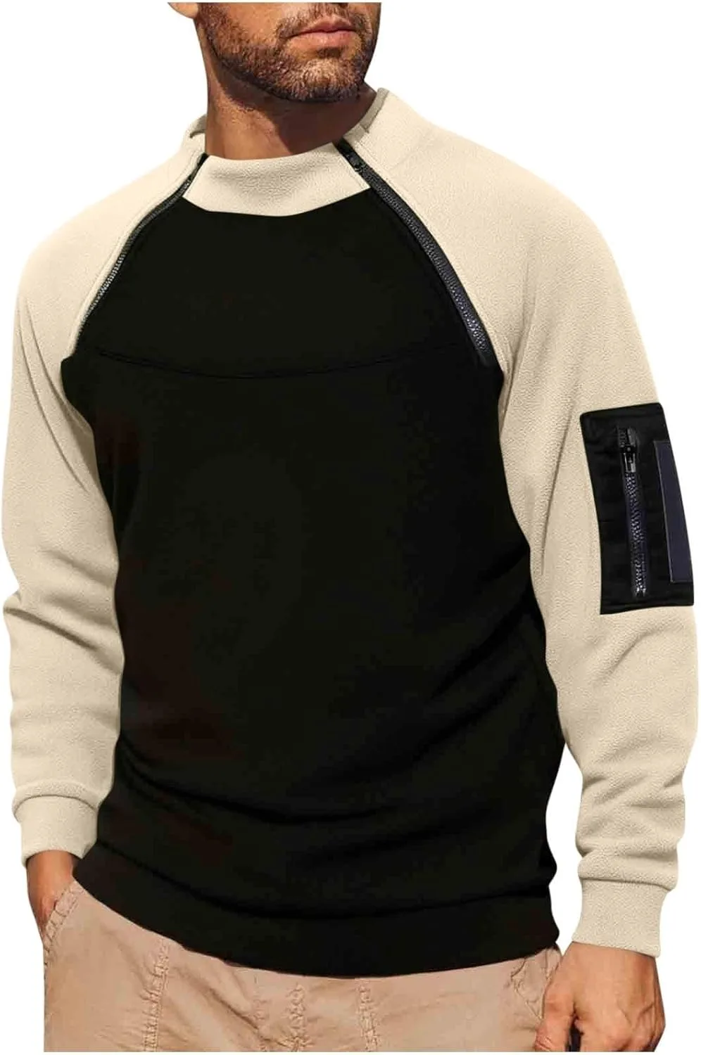 

Мужская тактическая флисовая толстовка с молнией на боку ATALRPOU