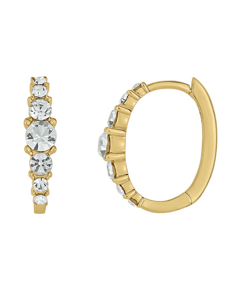 

Серьги-кольца с кристаллами, покрытые 18-каратным золотом And Now This, 18K Gold Plate over Brass