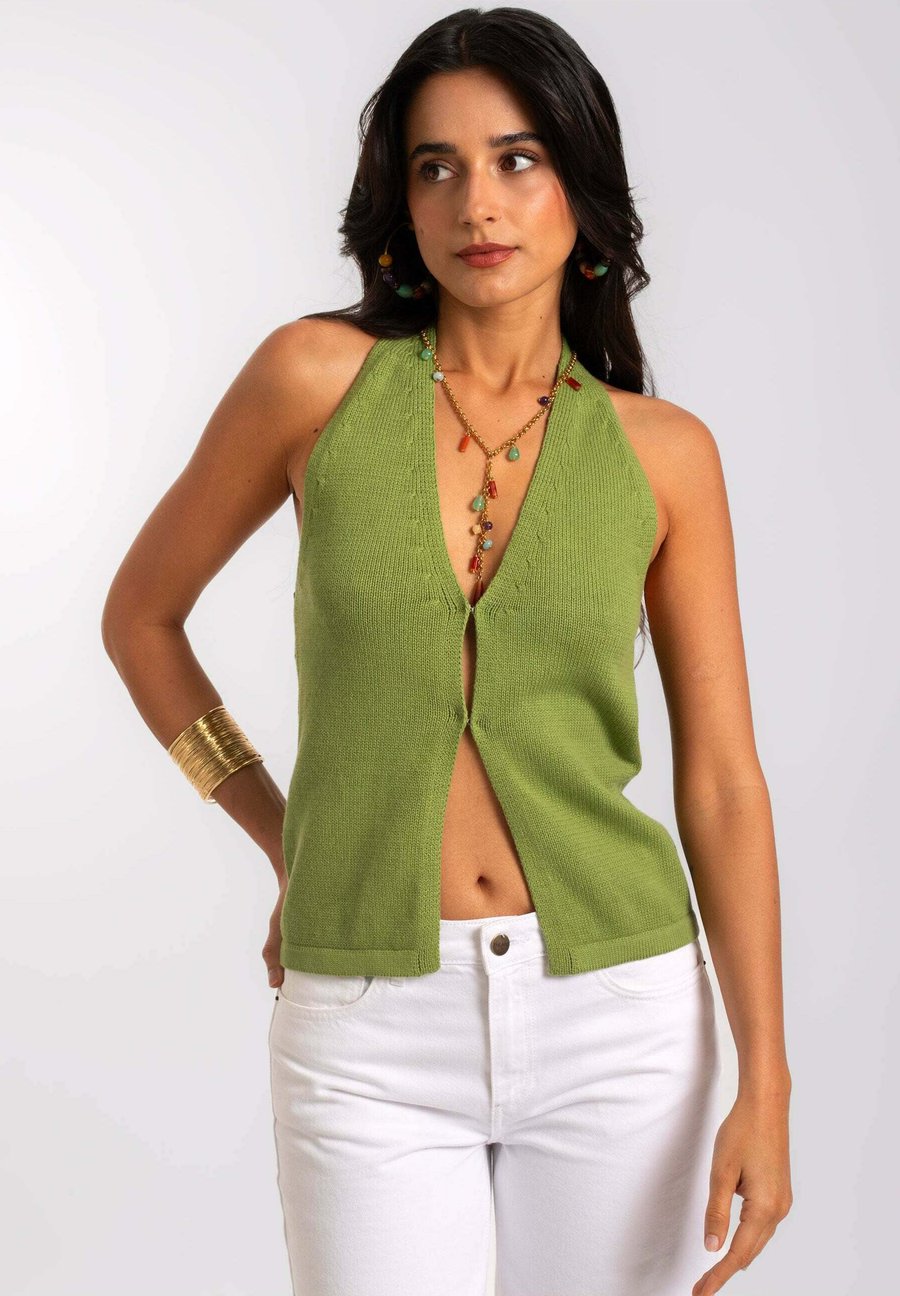 

Топ THE-ARE CUELLO HALTER FINO Y ESPALDA ABIER, Verde/Green