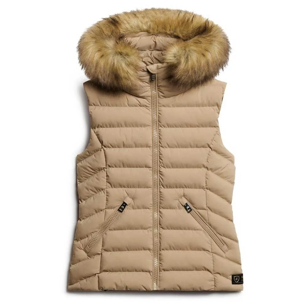 

Жилет Superdry Fuji Faux Fur, бежевый
