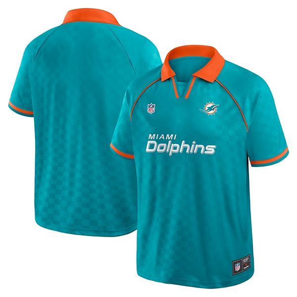 

Мужская поло V-neck aqua/orange Miami Dolphins Homerun Raglan Fanatics