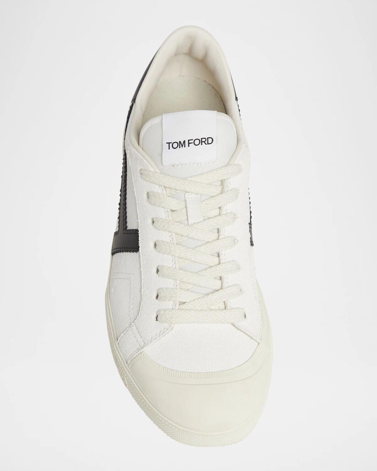Низкие кеды Jaravis из замши и кожи Tom Ford, белый/черный — фото 4