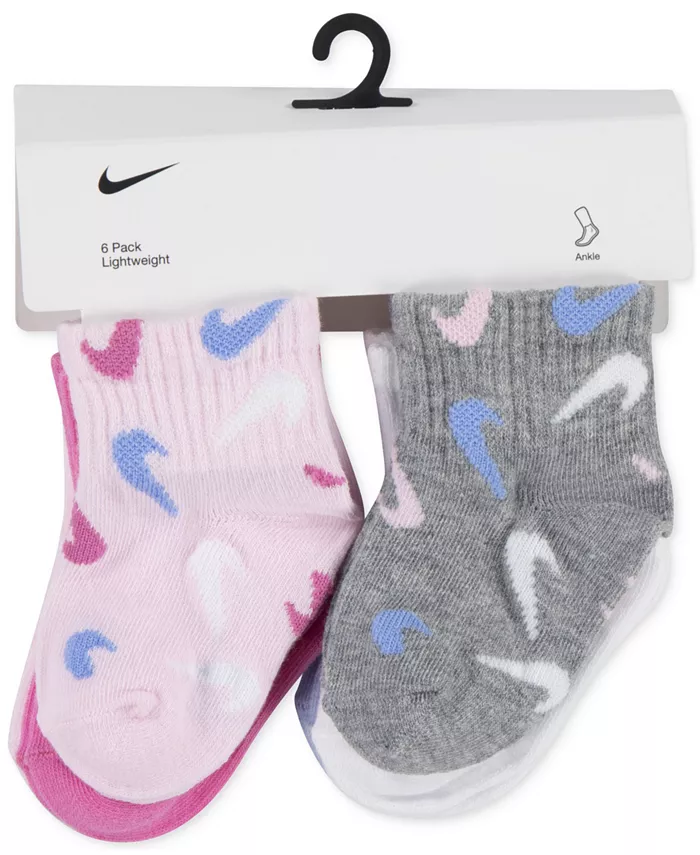 Детские носки Baby and Toddler Swooshfetti, 6 пар Nike, розовый — фото 3