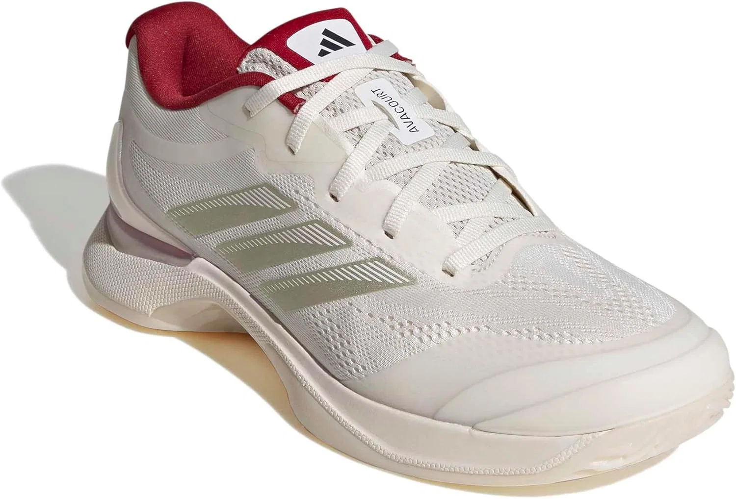 Кроссовки для тенниса Avacourt 3 adidas, Chalk White/Ice Gold Metallic/Team Victory Red — фото 4