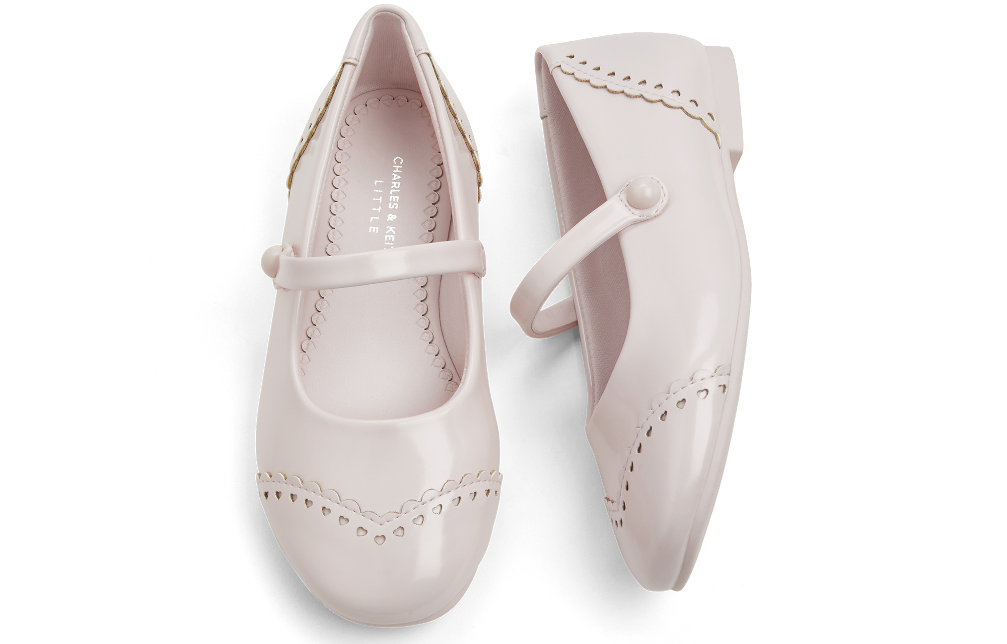 Нескользящие низкие кожаные туфли 0,8 см для детей CHARLES&KEITH, розовый — фото 4