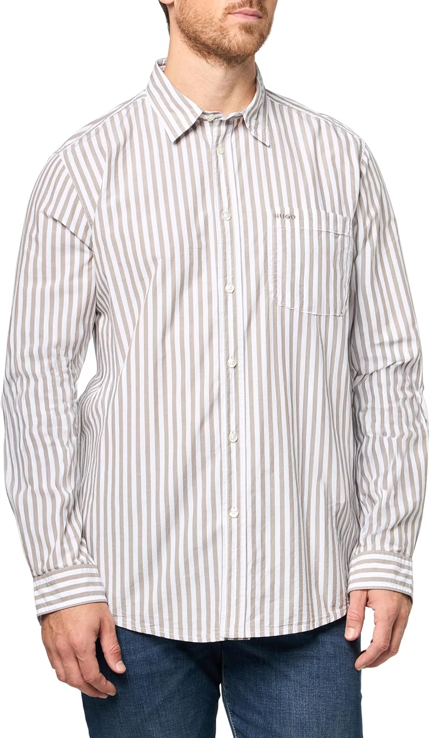 

HUGO мужская рубашка из крашеного хлопка на пуговицах, Fallen Rock