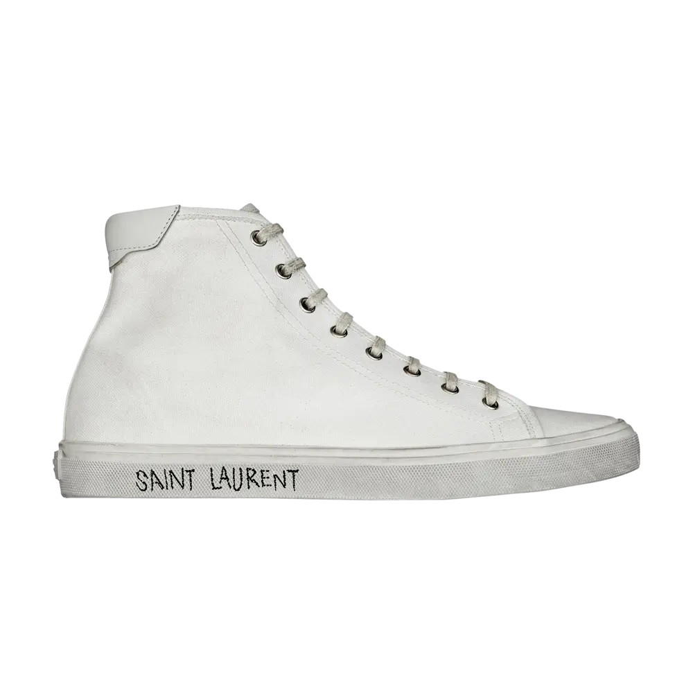 Ботинки Saint Laurent Malibu Mid, белый