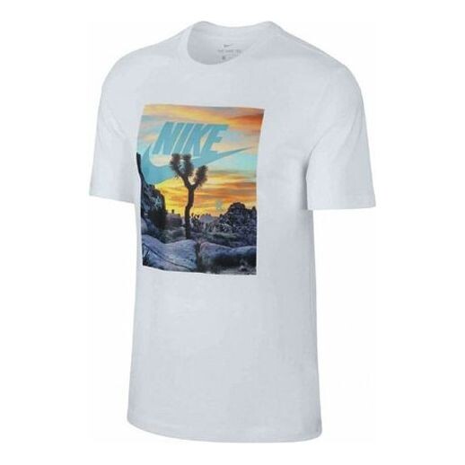 

Футболка men's air printing round neck short sleeve white t-shirt Nike, белый