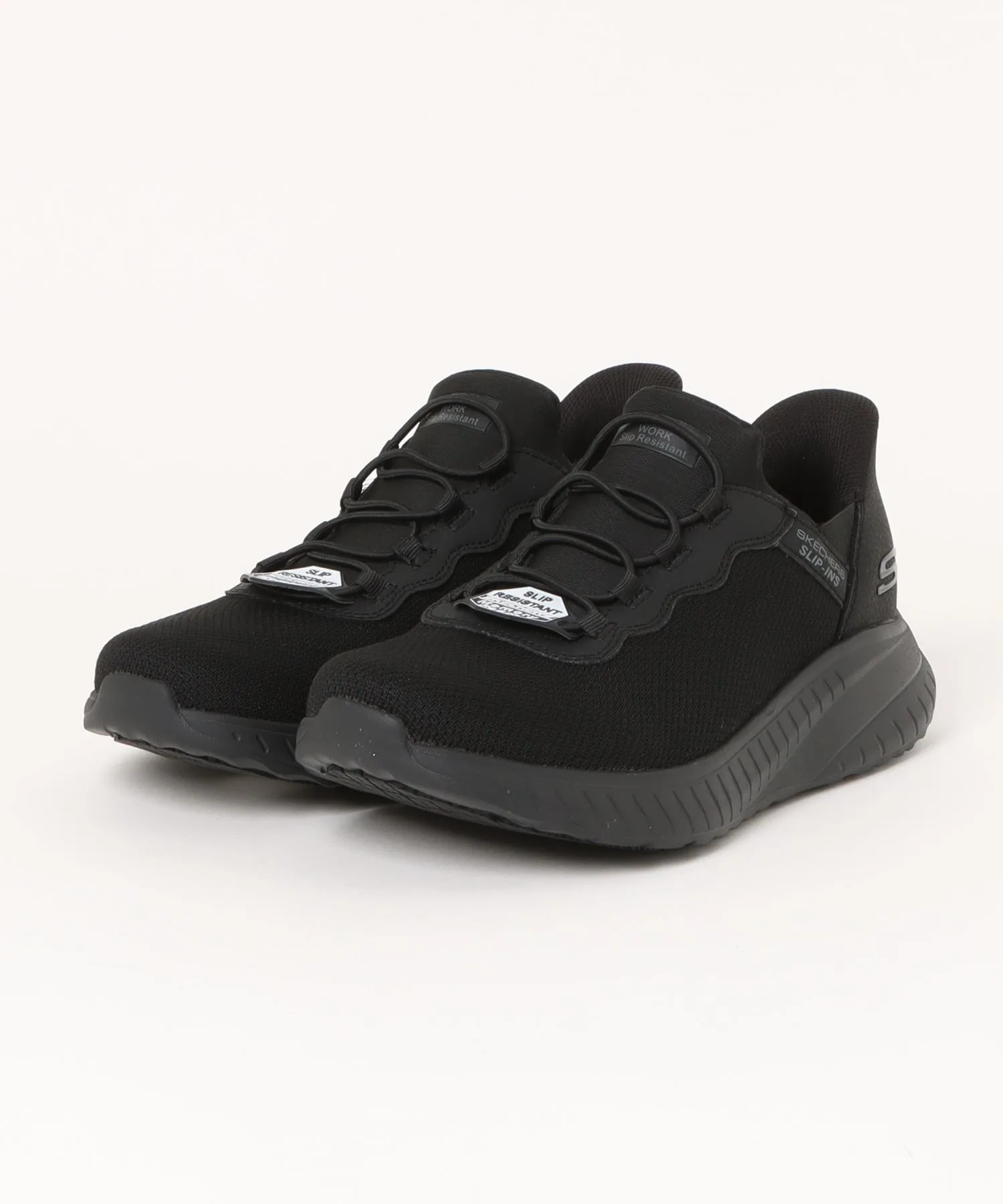 Мужские кроссовки Slip-ins для работы SKECHERS SQUAD CHAOS SR-STIVIG черные