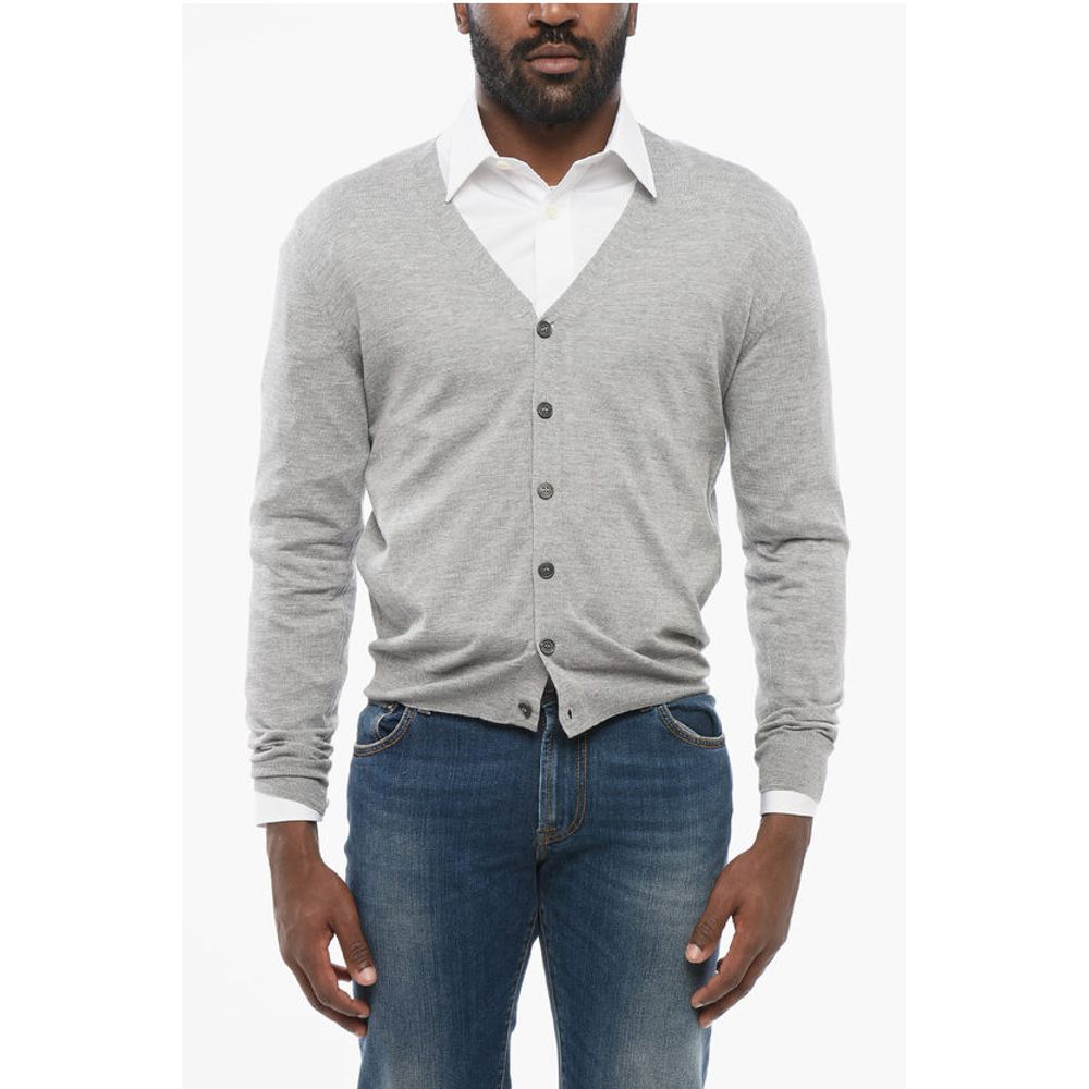 

Кардиган из натуральной шерсти с V-образным вырезом Corneliani, Gray