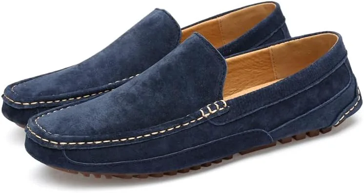 

Мужские повседневные туфли-лоферы Penny из замшевой кожи, мокасины, слипоны, плоская подошва, обувь для вождения Kvdrcs, синий