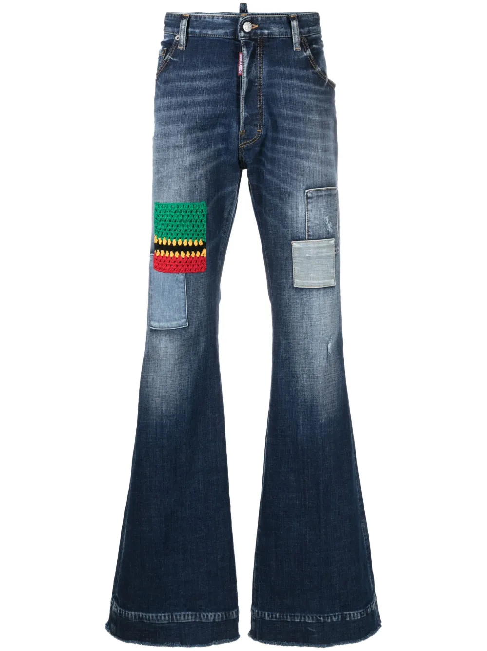 

Широкие джинсы в технике пэчворк DSQUARED2, синий