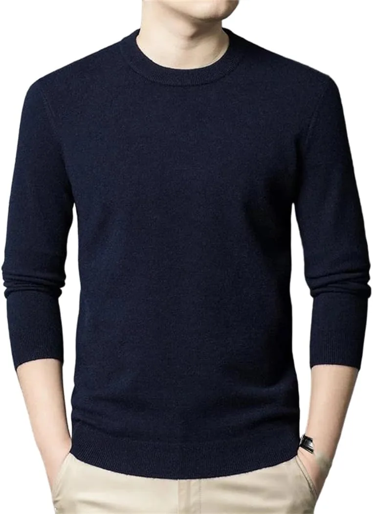 

Мужской тонкий шерстяной свитер с длинными рукавами и круглым вырезом