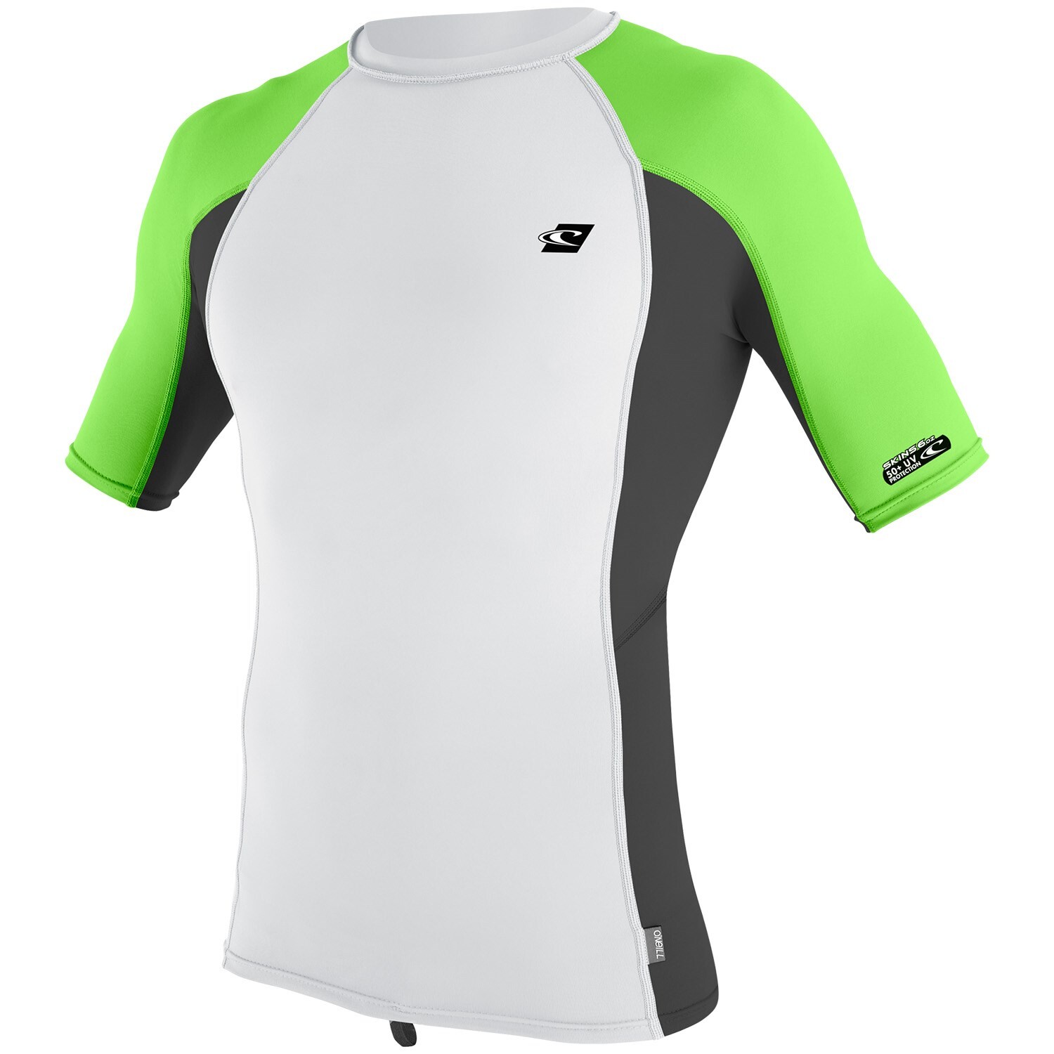 

Рашгард O'Neill Premium Skins Short Sleeve, цвет White/Raven/Dayglo