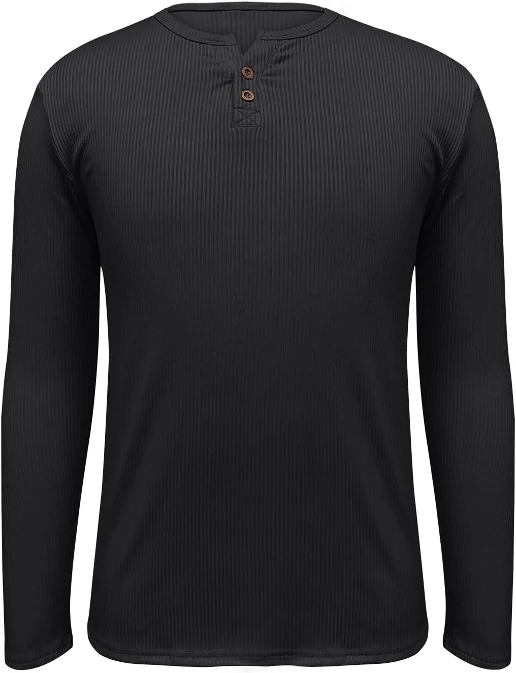 Мужская футболка Henley с длинным рукавом Slim Fit — фото 4
