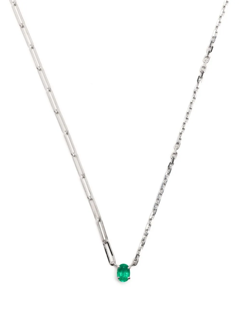 

Колье Collier из белого золота с изумрудом Yvonne Léon, серебяный
