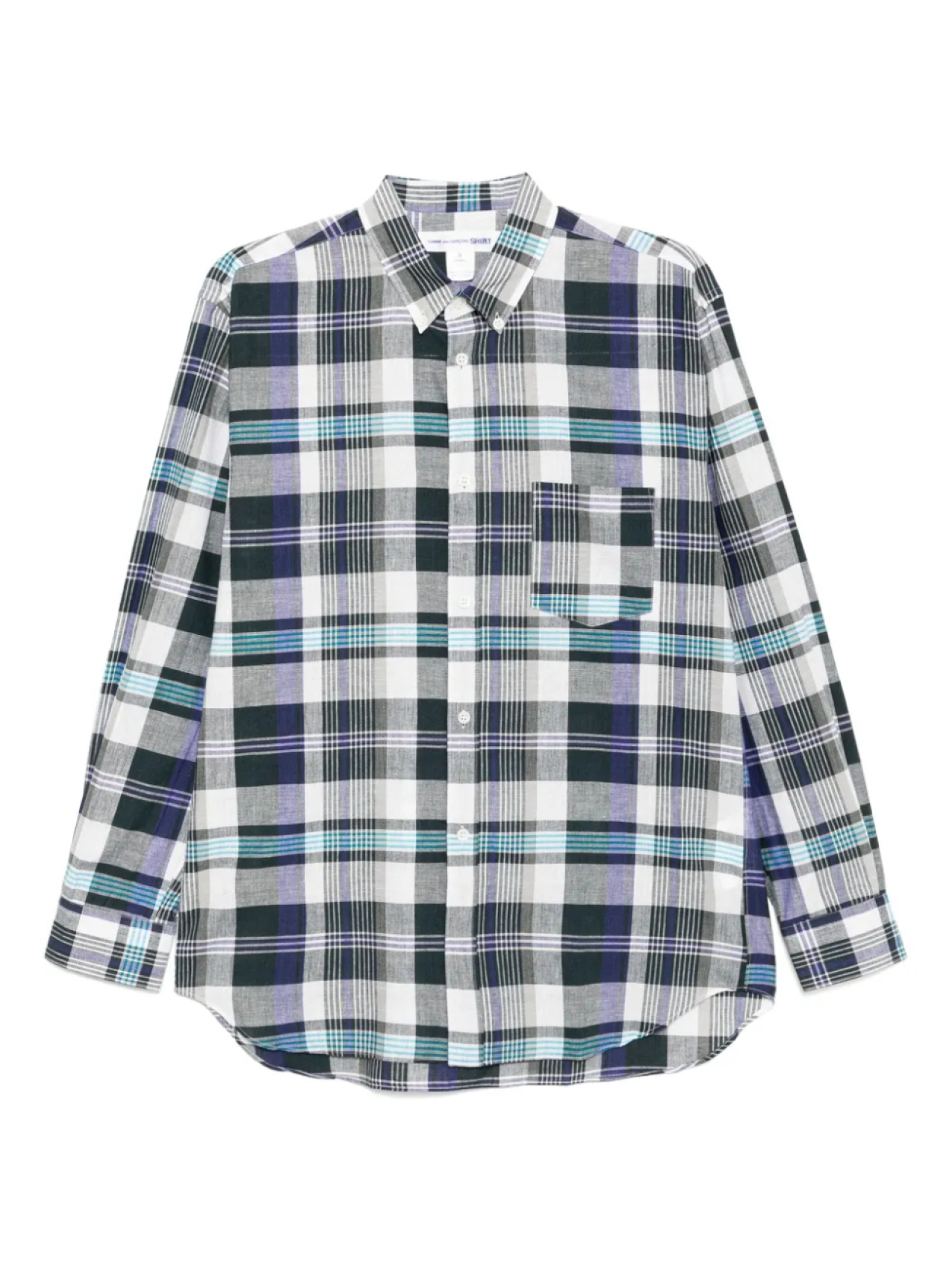 

Comme Des Garçons Shirt рубашка узкого кроя в клетку тартан, синий