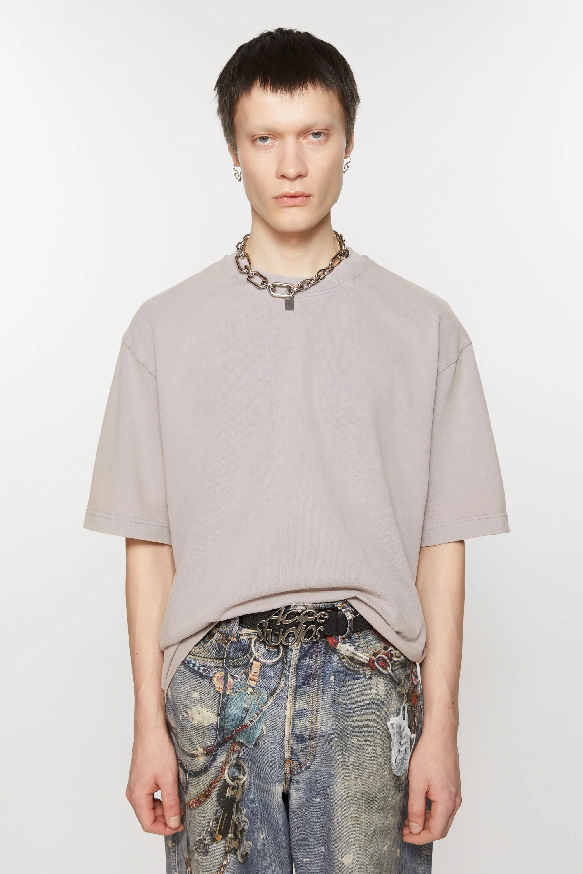 

Футболка с круглым вырезом - Свободный крой унисекс Acne Studios, Dusty purple
