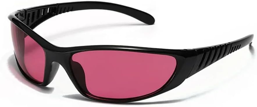 

Модные спортивные солнцезащитные очки с полыми гальваническими оправами для женщин и мужчин, овальные солнцезащитные очки-маски с защитой от УФ-излучения UV400 VVTWSSW, Black Pink