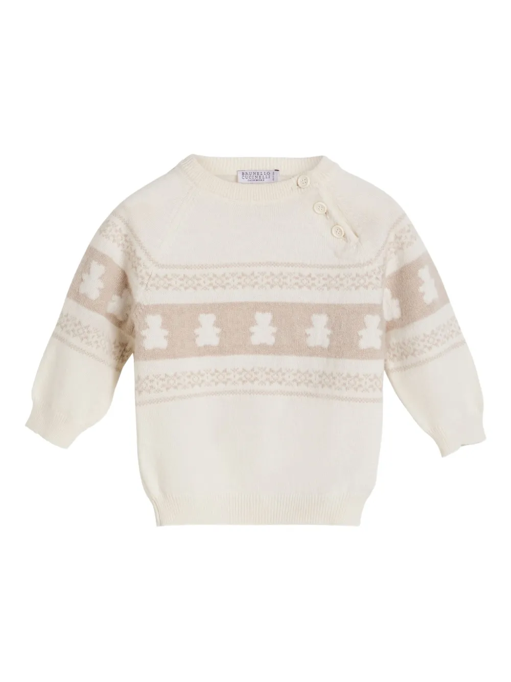 

Кашемировый свитер Bernie Baby Brunello Cucinelli Kids, нейтральный