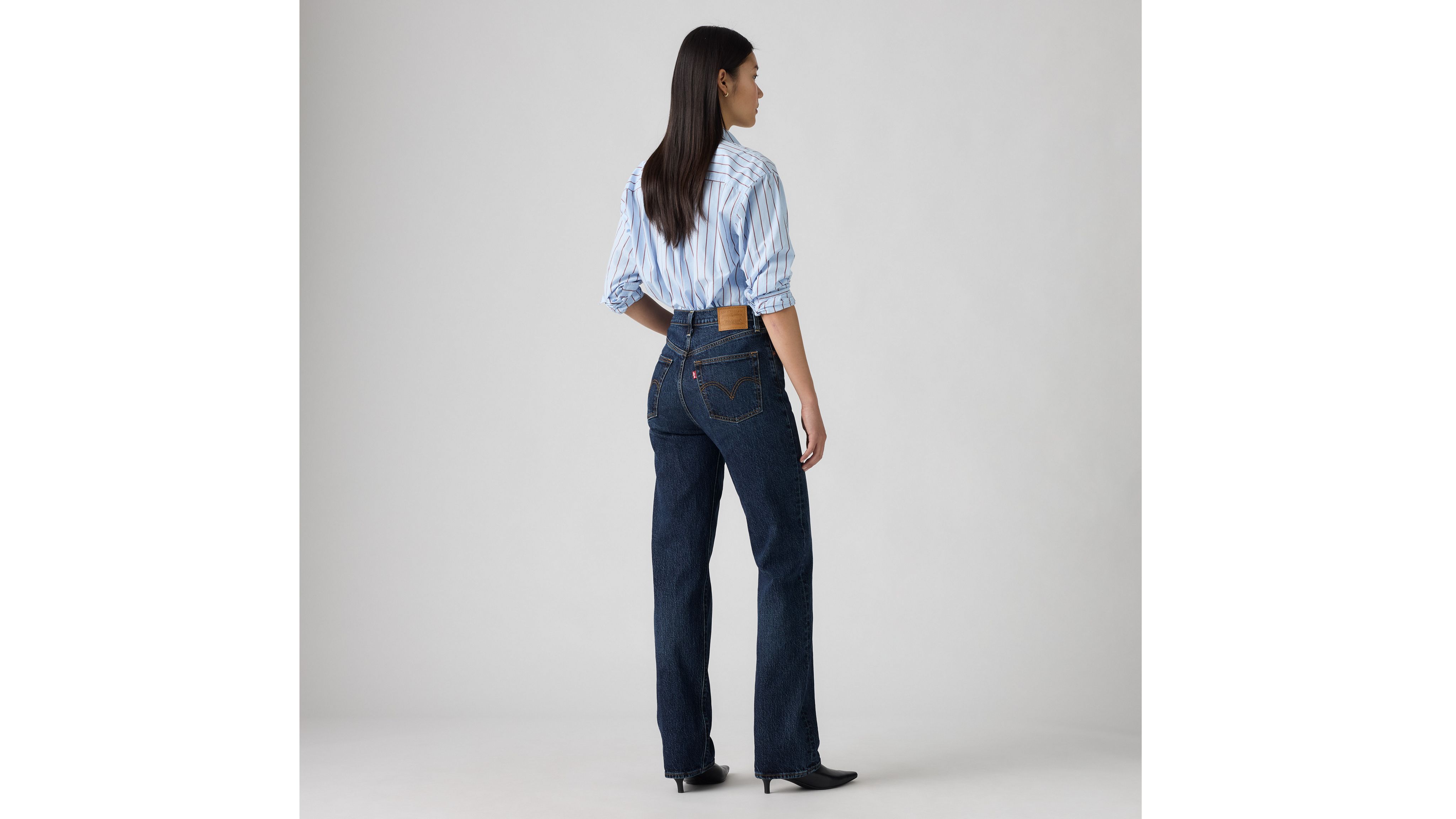 Джинсы женские Ribcage Full Long Levi's, Apply Now - Dark Wash — фото 3