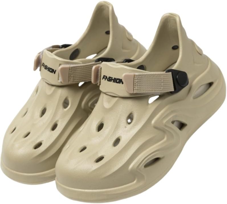 

Мужские летние сабо - садовая обувь с принтом алфавита, легкие для надевания, с нескользящей прочной подошвой для активного отдыха на улице, повседневная обувь для пляжа Clolinde, хаки