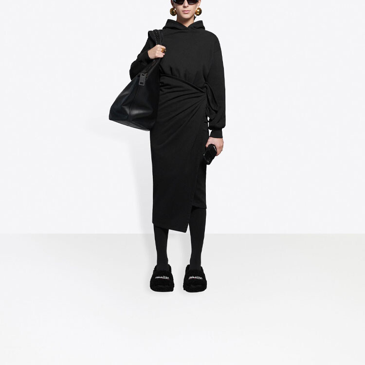 Платье Balenciaga с длинными рукавами, черный — фото 3