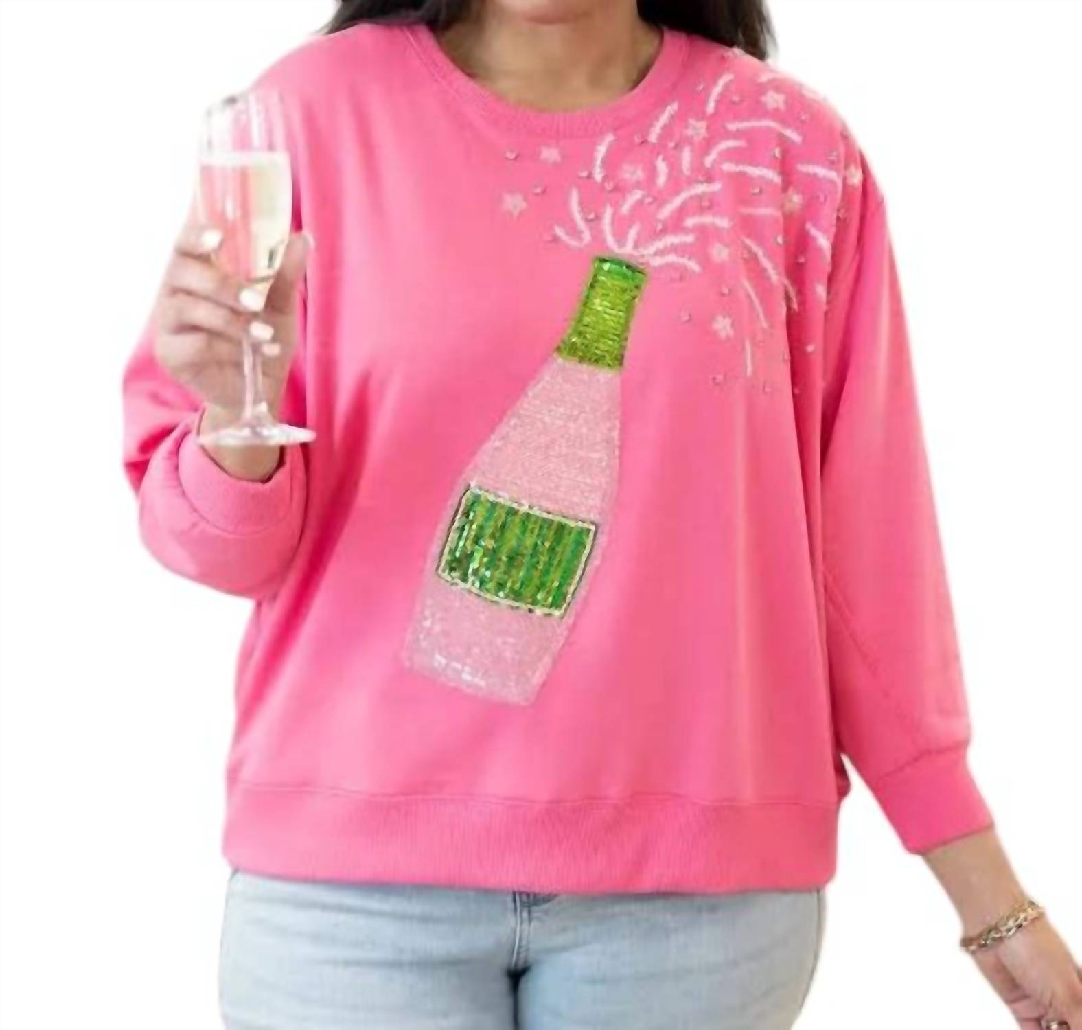 

Свитшот Pop The Bubbly в цвете Sarah Champagne Pink Mary Square