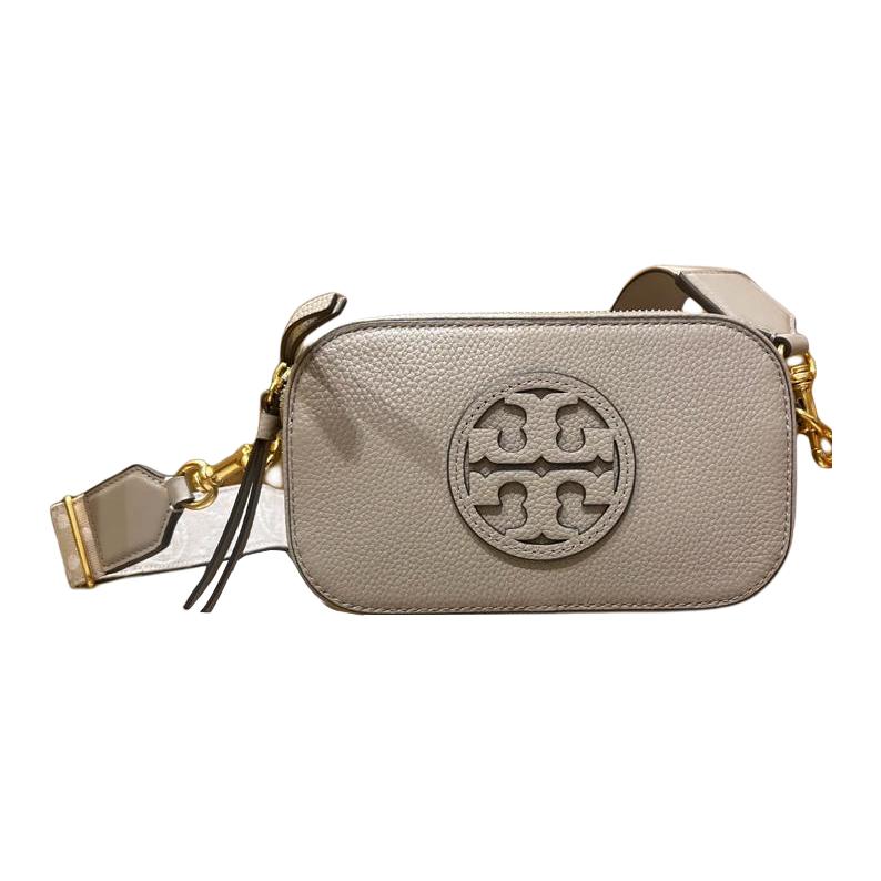 

TORY BURCH Кожаная сумка для фотоаппарата Miller Pebble через плечо мини женская глиняно-серая