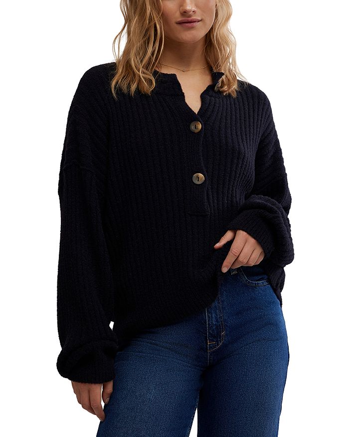 

Свитер Хенли цвета какао Free People, черный