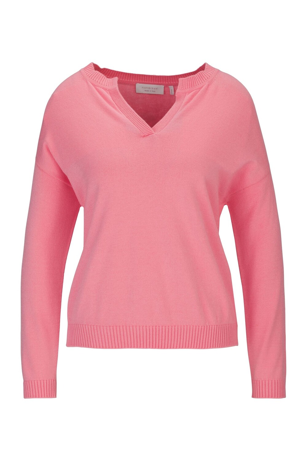 

Свитер Rich & Royal V Ausschnitt V Neck With Placket, розовый