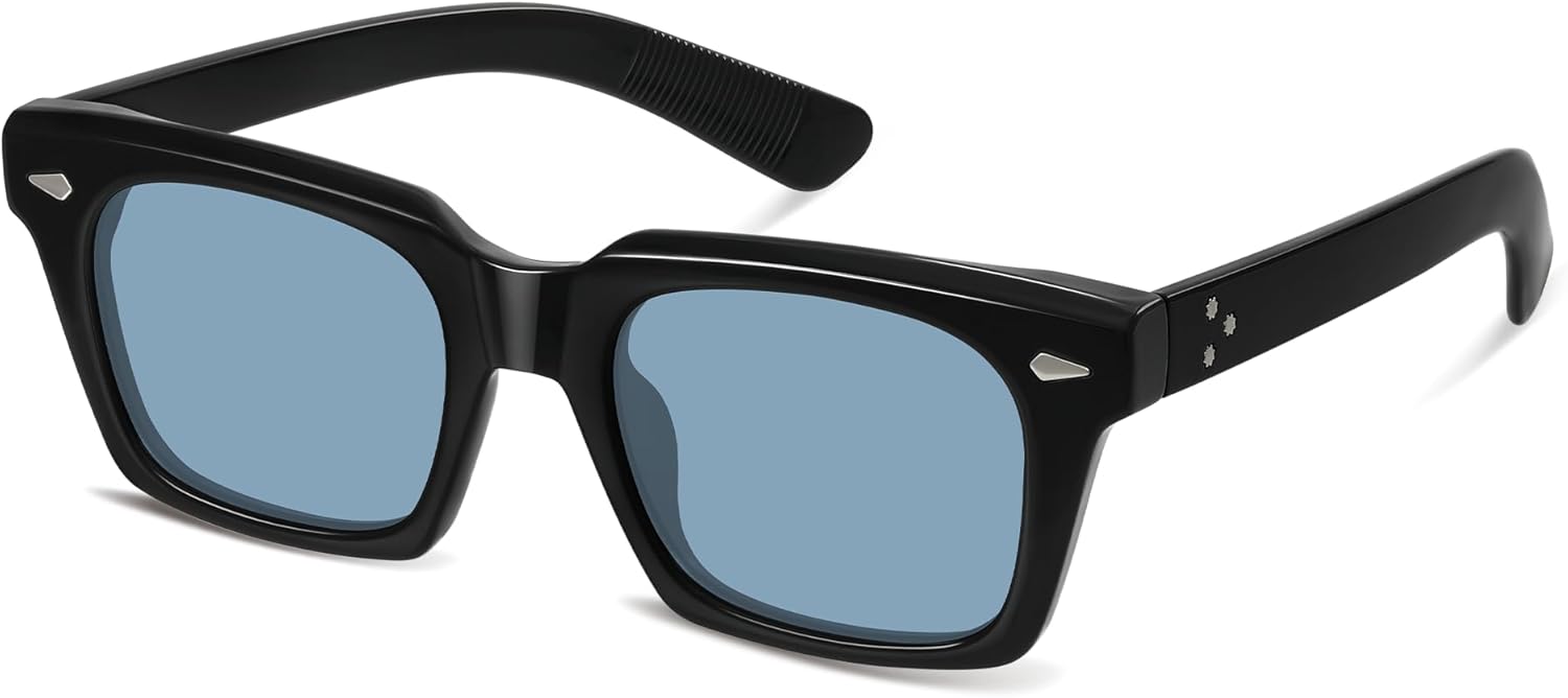 

Классические квадратные солнцезащитные очки для женщин, модные черные солнцезащитные очки для женщин, женские солнцезащитные очки для отдыха, вождения, пляжа Foliful, A07-black/Blue