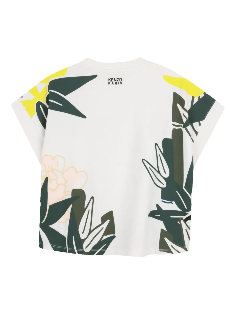 Топ с цветочным принтом Kenzo Kids, белый — фото 2