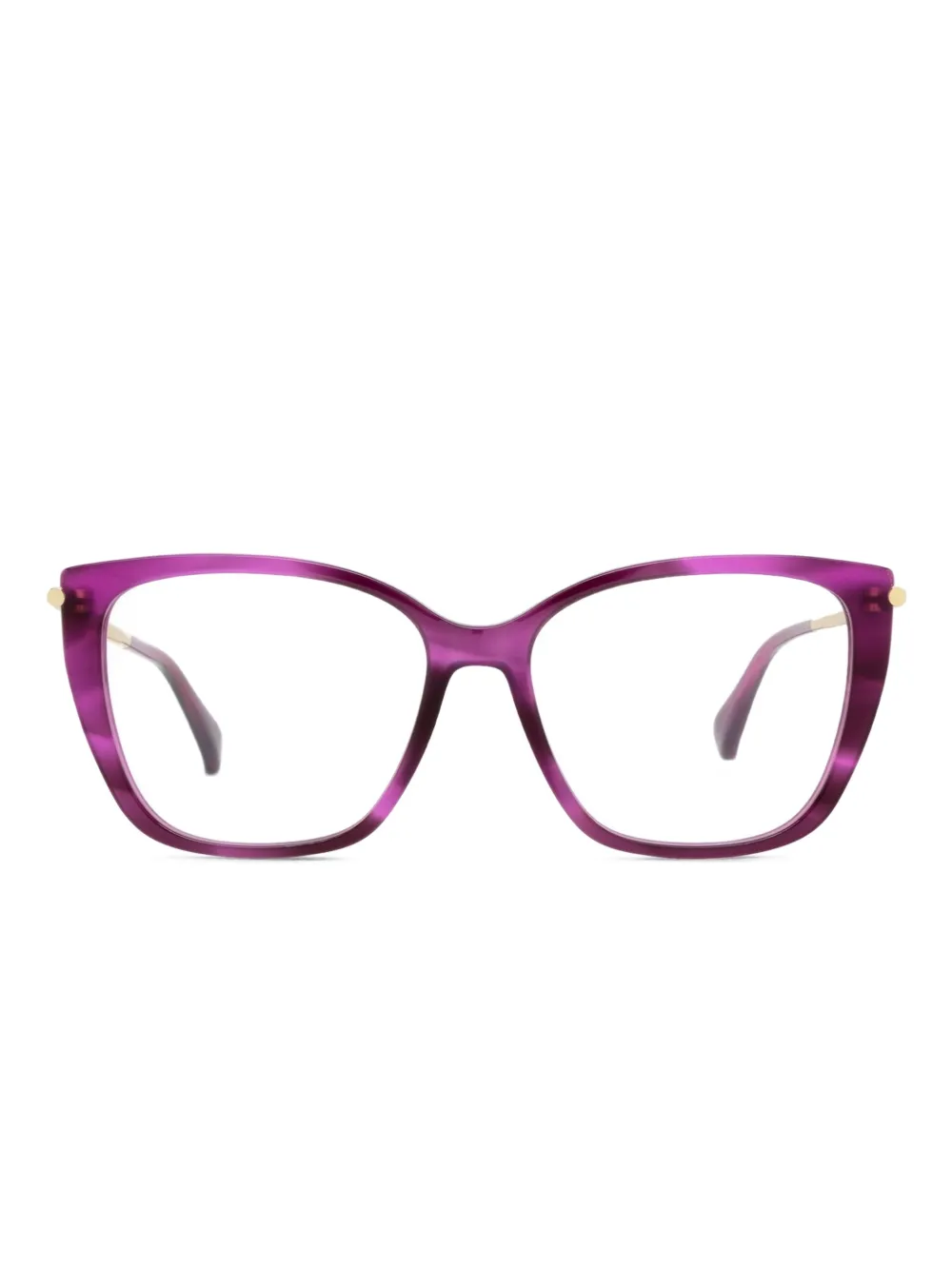 

Очки в полосатой оправе 'кошачий глаз' Max Mara, золотистый