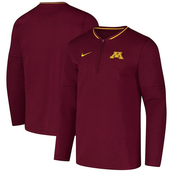 Мужская бордовая куртка Minnesota Golden Gophers Coaches с молнией на четверть Nike — фото 2