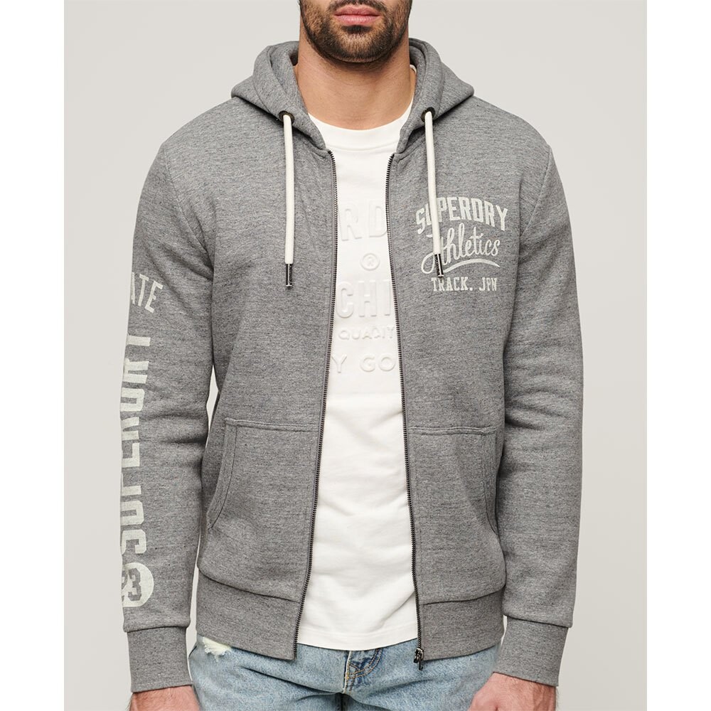 

Толстовка Superdry Athletic Coll Graphic Full Zip, серый