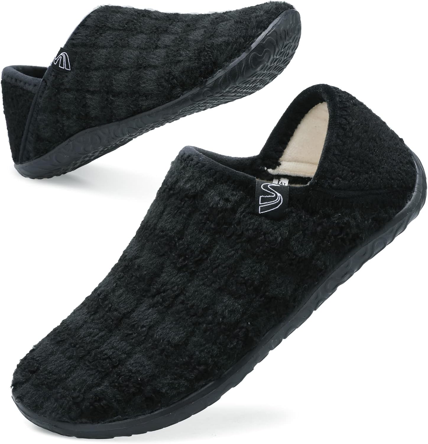 

Домашние тапочки Spesoul Fuzzy House для женщин и мужчин, закрытая задняя часть, легкие, с мягкой искусственной меховой подкладкой, тапочки-носки для дома, спальни, офиса, йоги и прогулок на улице, черный