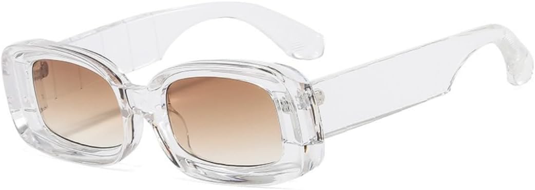 

Солнцезащитные очки для мужчин и женщин - защита UV400 - маленькая оправа, линзы конфетных цветов, для занятий спортом на открытом воздухе и вождения DSVIGF, Transparent Tea