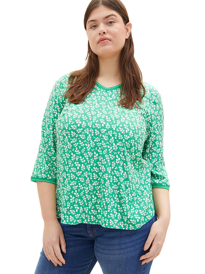 

Лонгслив Tom Tailor Longsleeve, цвет Grün/Weiß