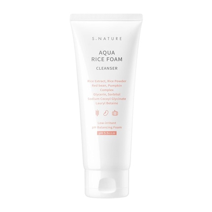 

Aqua Rice Foam Cleanser Очищающее средство для лица с экстрактом риса и рисовой пудрой S.Nature