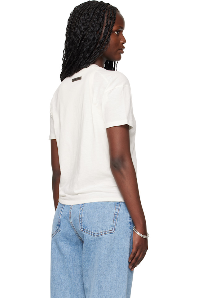 Fear Of God Essentials Классическая футболка Off-White с вышивкой на тему праздников — фото 3