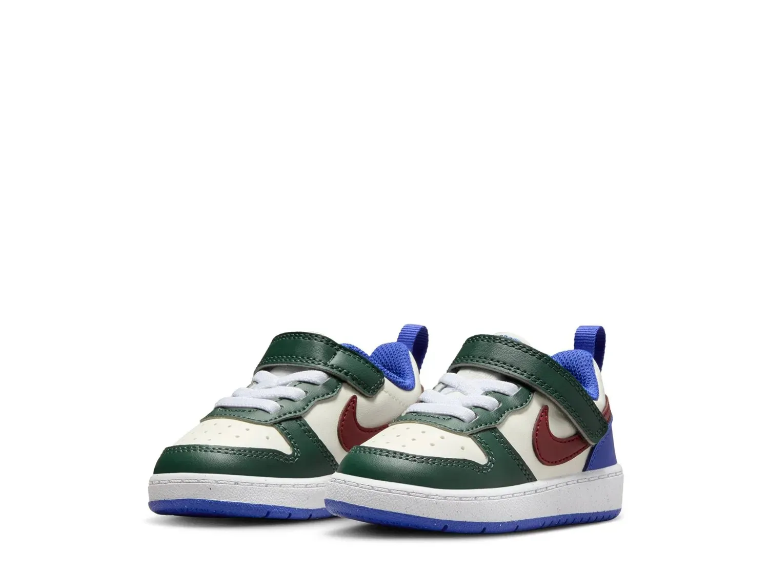 Кроссовки Nike Court Borough Low Recraft — детские, белые/синие/зеленые — фото 3