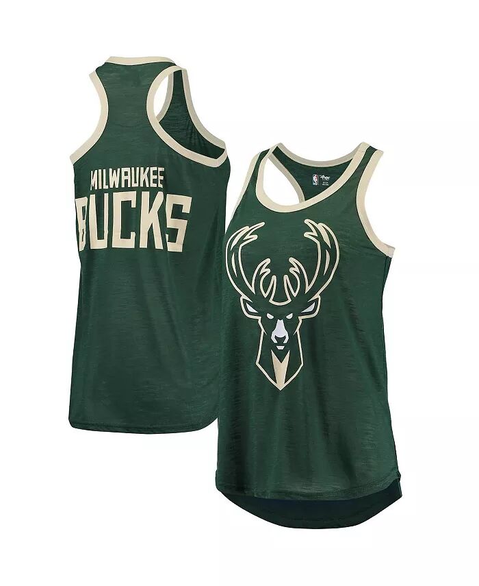 

Женская зеленая майка Hunter Milwaukee Bucks Showdown с круглым вырезом и открытой спиной G-Iii Sports By Carl Banks, зеленый